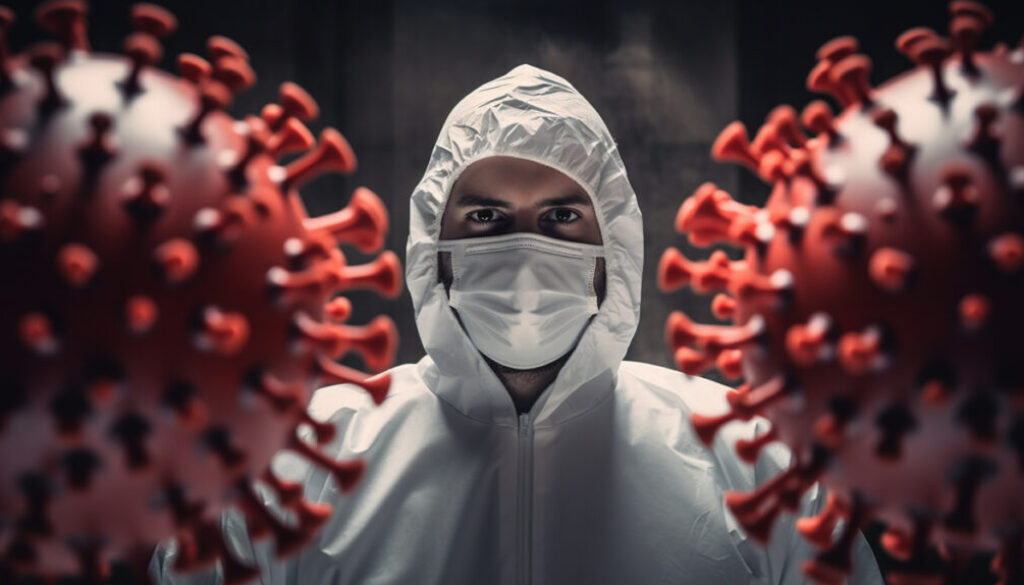 Man in hazmat suit coronavirus