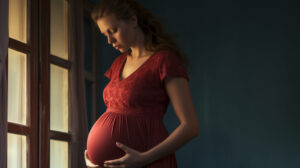 Pregnant Woman near window